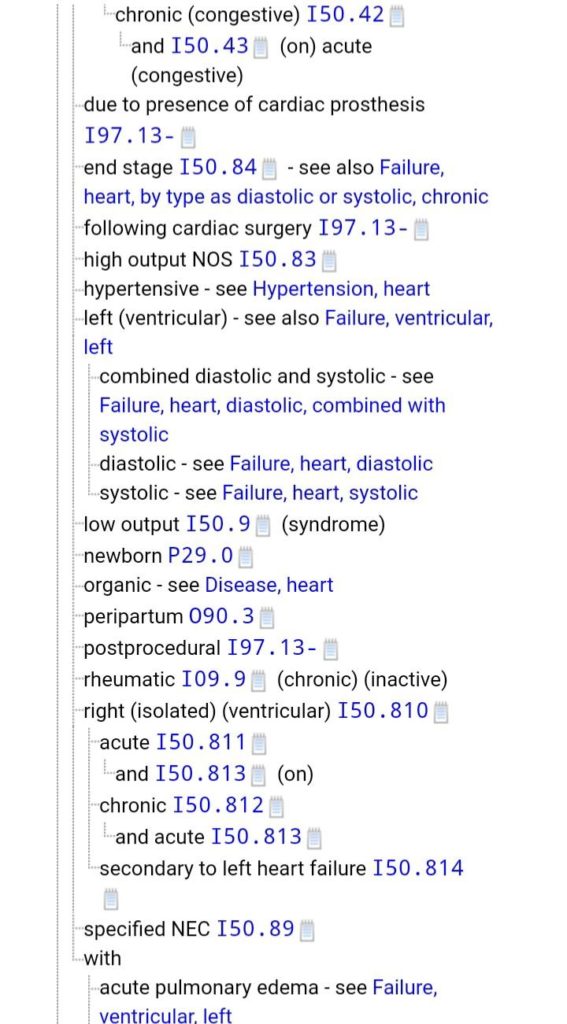 2024 icd 10 code for chronic congestive heart failure